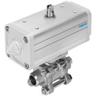 Pneumatically and mechanically operated process and media valves