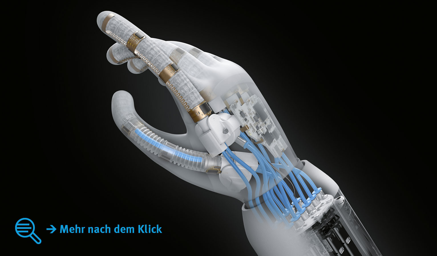 Ausgetüftelte Funktionsintegration: zahlreiche Komponenten, Technologien und Materialen auf engstem Bauraum kombiniert