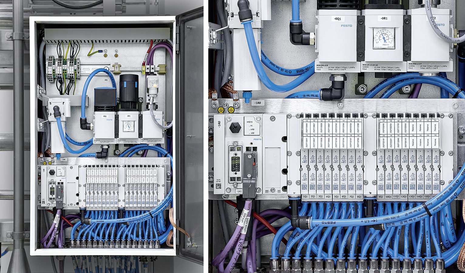 Insgesamt sind 250 standardisierte Schaltschränke und 6.000 Ventile von Festo in der Großanlage von Biotest verbaut. Bereits die Definitionsphase der Anlage wurde von Festo aktiv mitgestaltet.