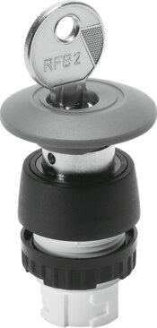 Mushroom pushbutton, detenting