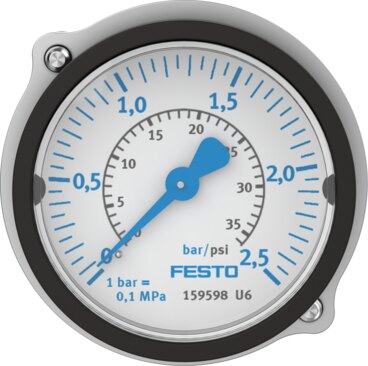 Flanged pressure gauge