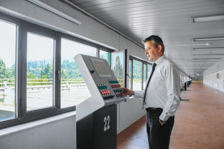 Orhan Ayhan checks the control panels