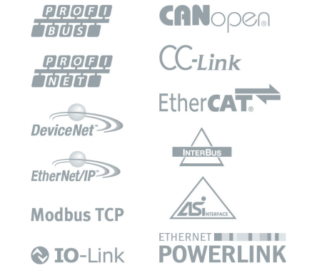 Feldbus- und Ethernet-Logos