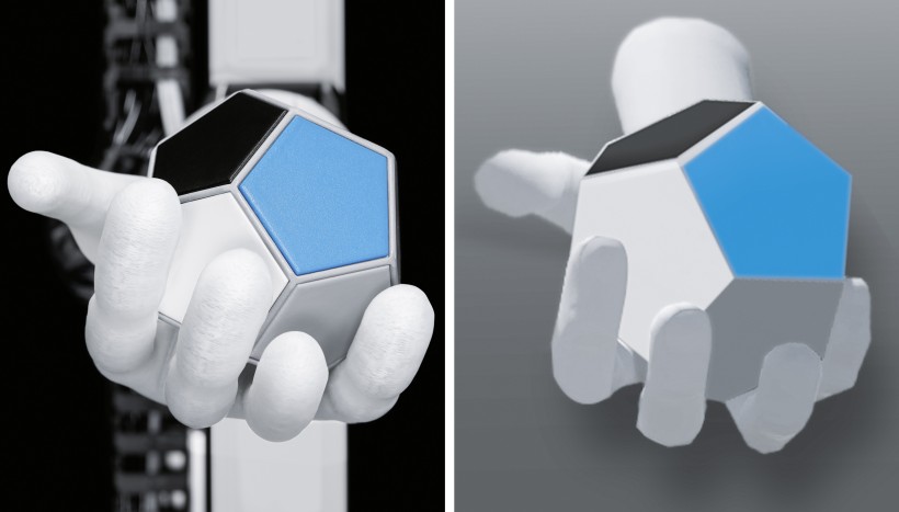 BionicSoftHand: digitaler Zwilling der realen Roboterhand 