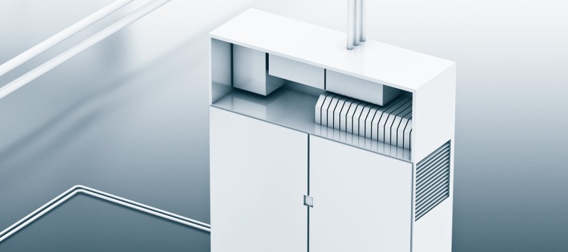 Control cabinet for clean compressed air preparation