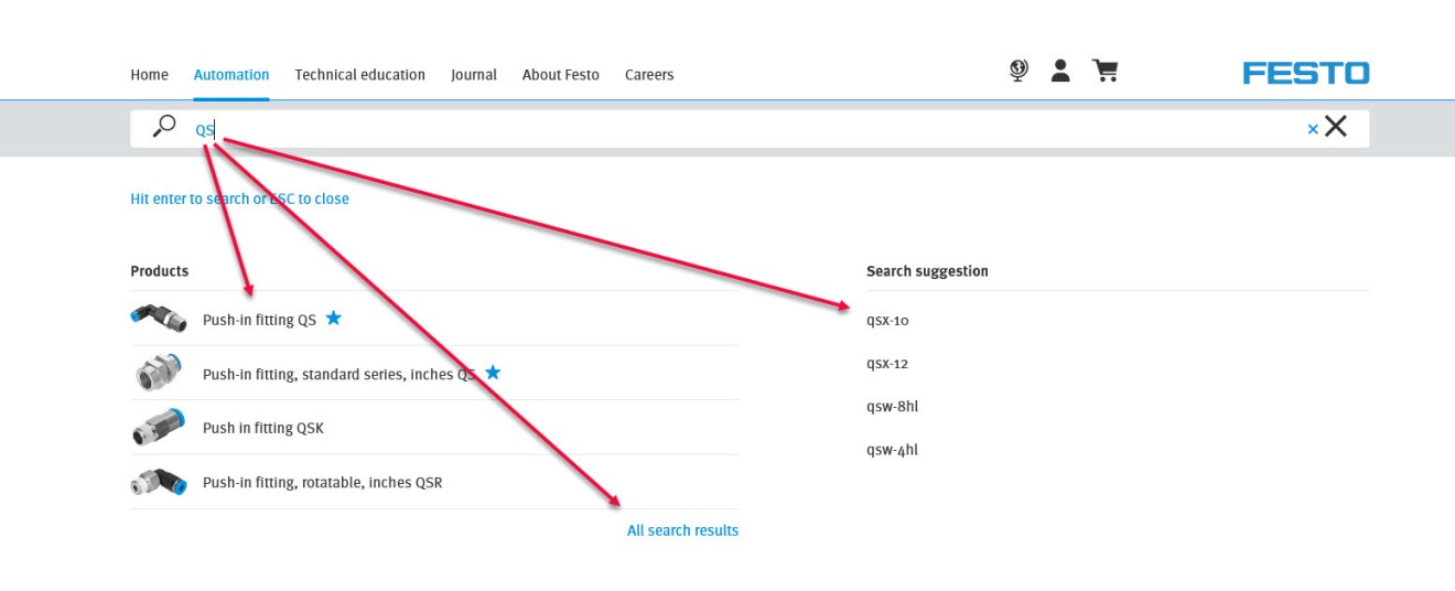 Search suggestions during input