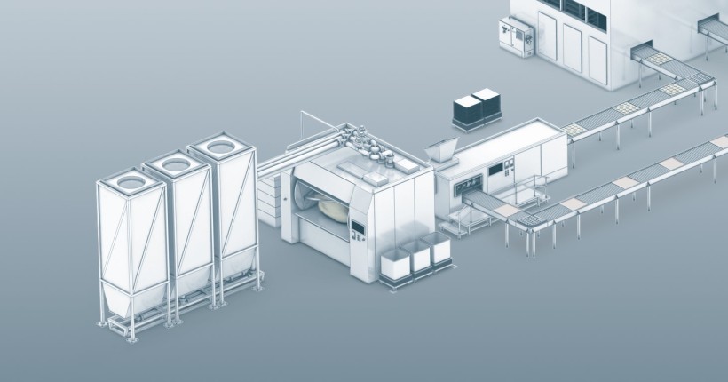 Raw materials processing in the baking production process