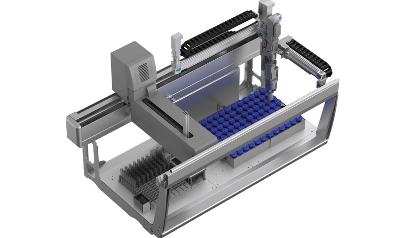 JANUS® G3 workstation with a customised rotary gripper module and subsystems from Festo.