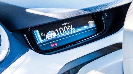 Electric car at a charging station