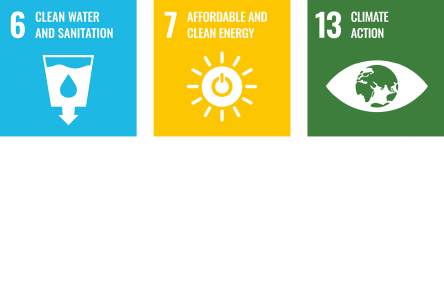 SDG 6: Čistá voda a kanalizace, SDG 7: Cenově dostupná a čistá energie, SDG 13: Opatření na ochranu klimatu