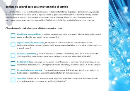 Captura de pantalla de la lista de comprobación de la transformación industrial