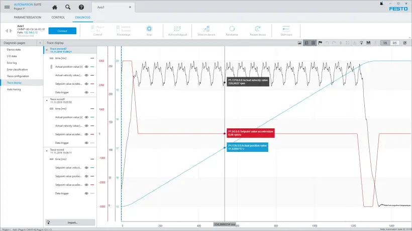 Función Trace para analizar señales de equipos y mensajes de error