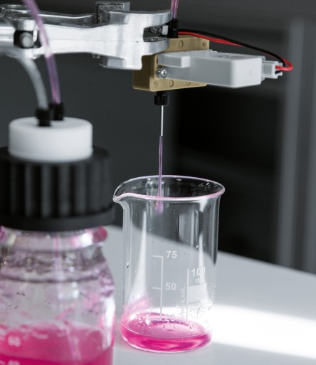 Automated dispensing of a viscous hydrogel