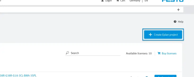 Schematic Solution EPLAN Projects page highlighting the 