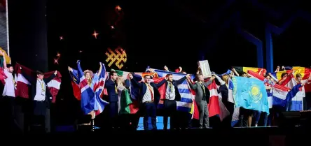 Animando a los ganadores de un Campeonato de Europa tras la ceremonia de entrega de medallas