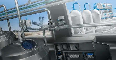 Industrial plant with tanks, lines and control technology for the processing and storage of hydrogen.