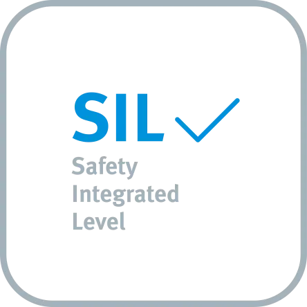 Logo for the SIL (Safety Integrity Level) safety standard in accordance with IEC 61508: functional safety in industrial plants.
