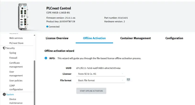 License Manager screen with the 