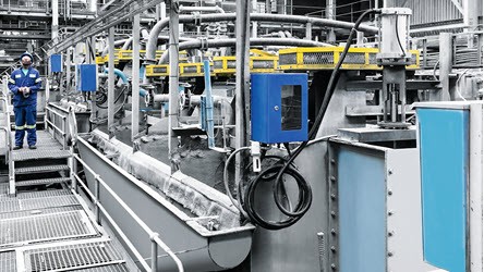 Těžba mědi technologií pěnové flotace za použití pohonů Festo DFPI.