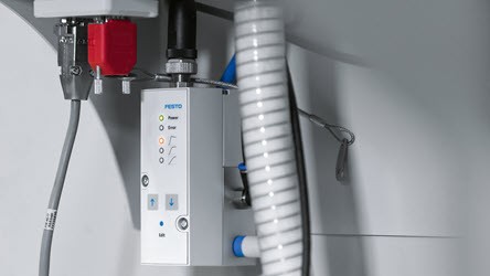 Přesné proporcionální ventily VPPM Festo ovládají přívod stlačeného vzduchu.