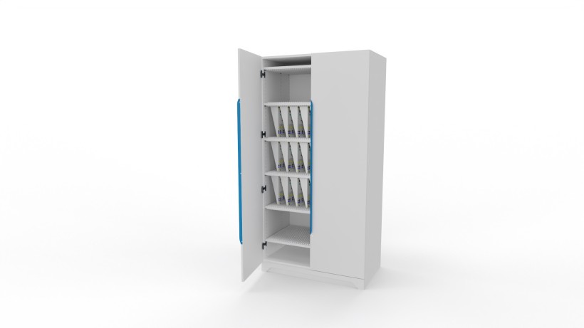 Nutenmattenschrank mit 2 Flügeltüren