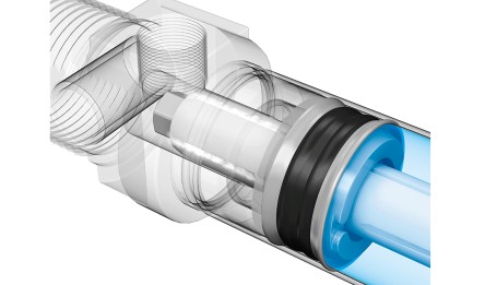 Elastische demping bij een pneumatische cilinder