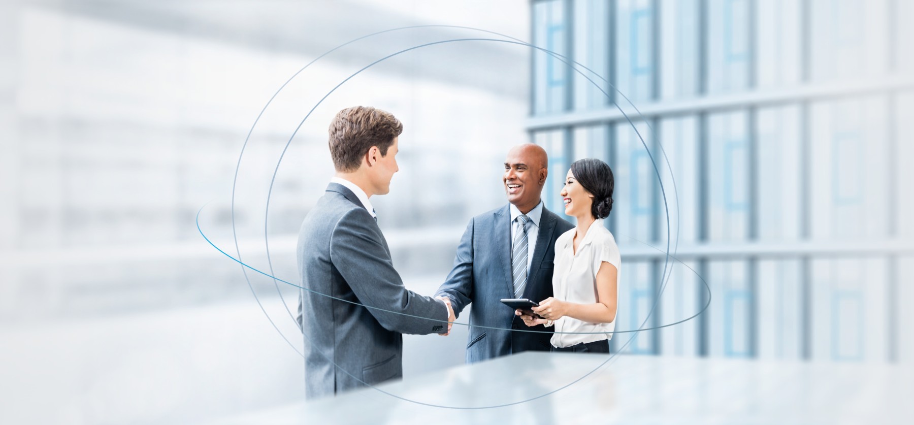 Closeup of a man shaking hands with someone 