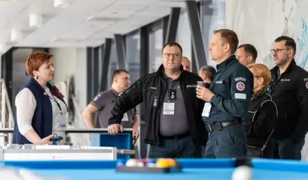 Festo Lithuania colleagues discussing with Lithuania's police