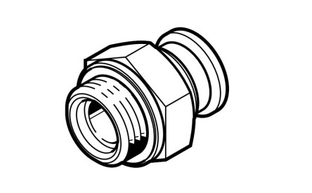 Dibujo técnico de un racor neumático