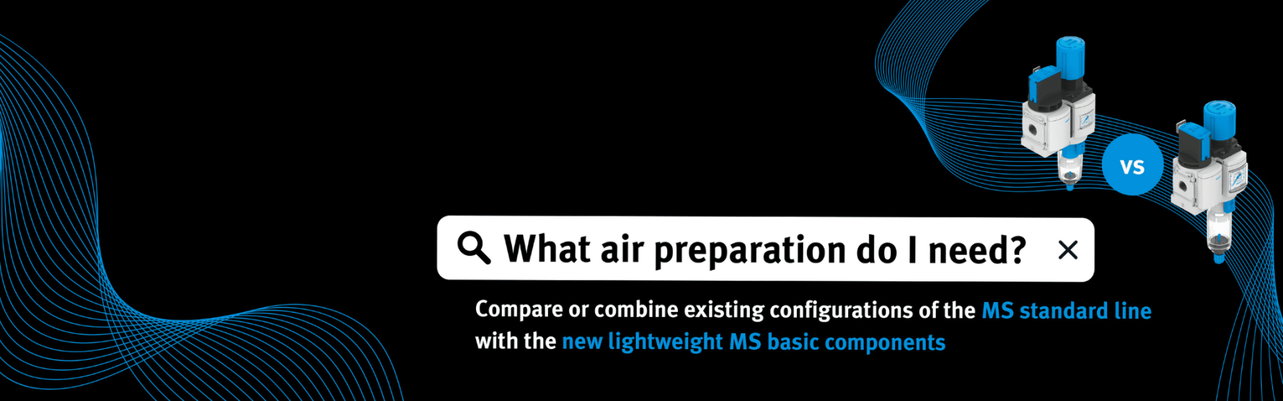 Banner promoting the Festo air preparation units selection page with guidance on choosing the right products.