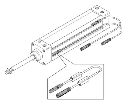 Dibujo técnico de un sensor de proximidad