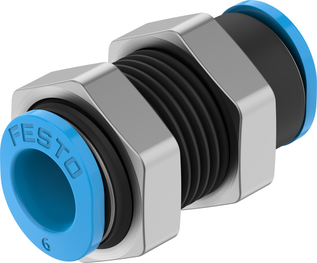 Pushin bulkhead connector QSMS6 Festo USA