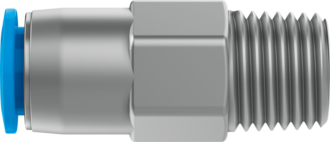 Push-in fitting, self-sealing