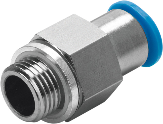 Push-in fitting, self-sealing