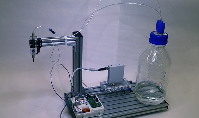 Main components for putting a pressure-controlled dispensing system into operation.