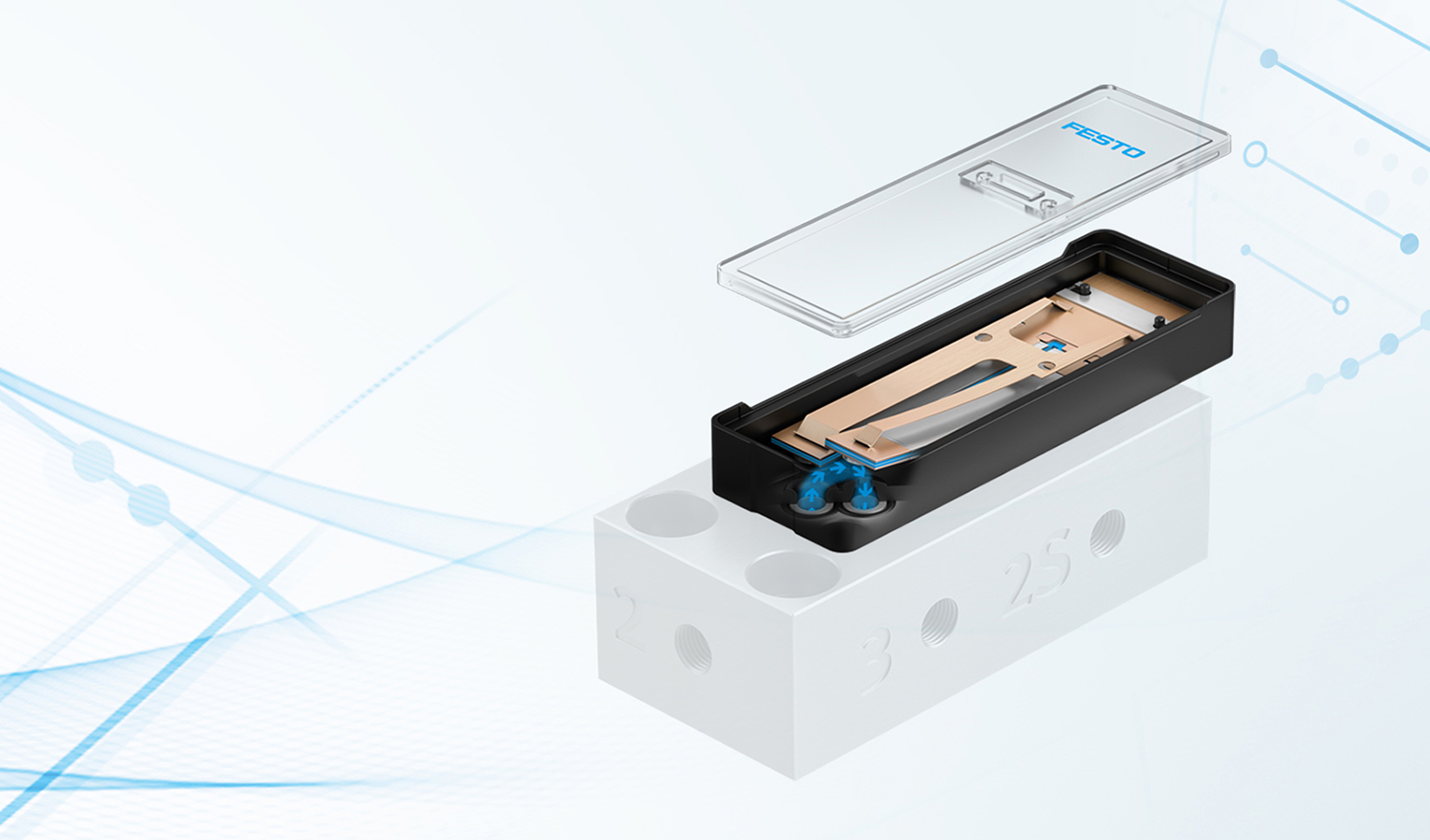 Easy integration of piezo valves for efficient gas handling