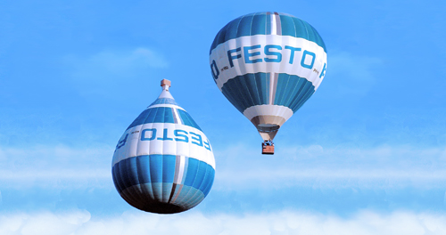 Balloons flying