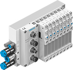 The valve terminal VTUG from Festo can be easily integrated with an electrical AP interface.