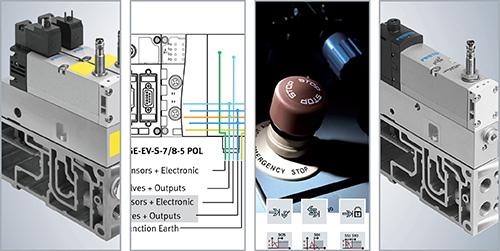 Integration of functional pneumatic safety devices into control systems