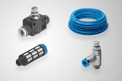 Conexiones/Válvulas de Control de Flujo/Tubos Flexibles/Silenciadores