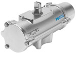 Simple mechanical system, low wear, stainless steel variant for special requirements: quarter turn actuator DAPS from Festo