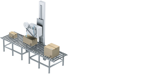 Festo servopneumatics: gluing labels to different packages in one-second cycles